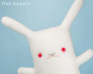 White Rabbit plush - Handmade stuffed animal toy - REW - Red Eye White
