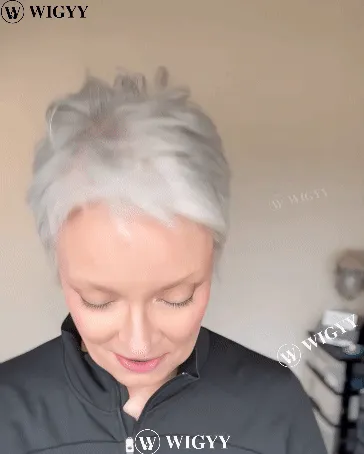 Wigyy Straight Grey Elegant Bob Wig