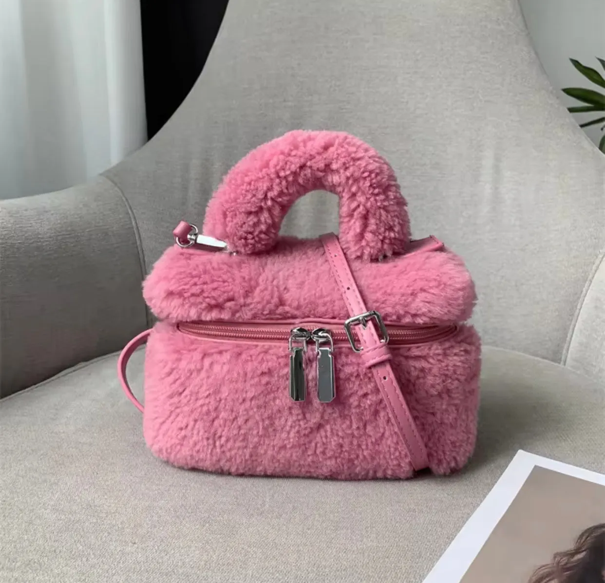Winter Cashmere Fur Tote Bag