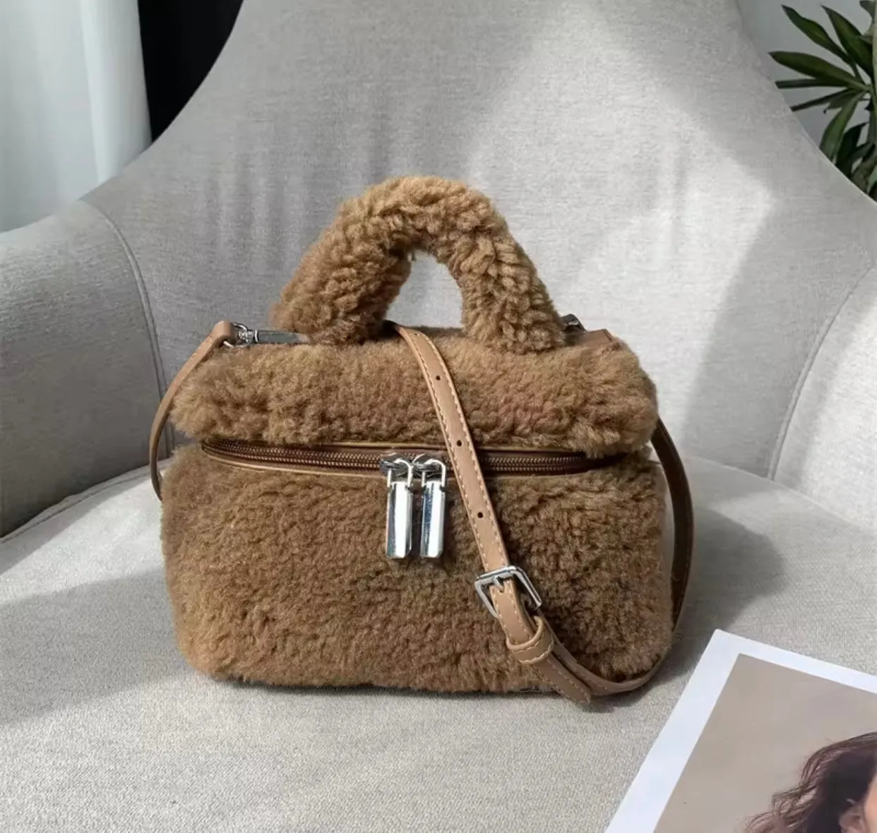 Winter Cashmere Fur Tote Bag