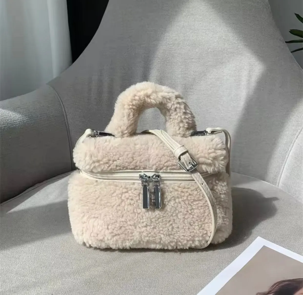 Winter Cashmere Fur Tote Bag