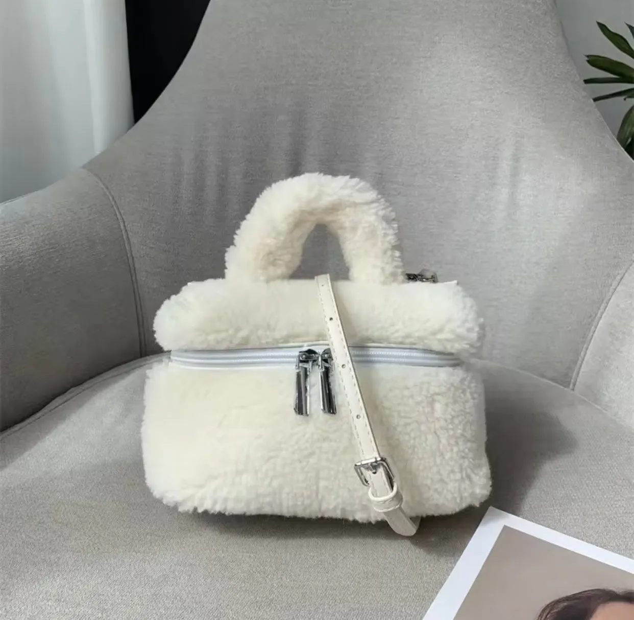 Winter Cashmere Fur Tote Bag