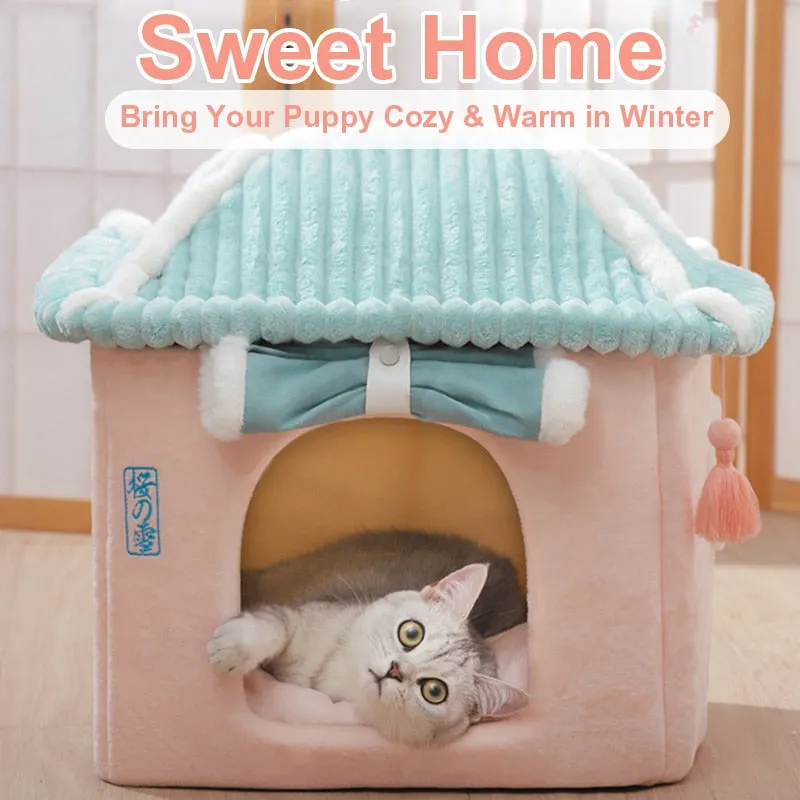 Winter Cozy Cat Dog Pet House