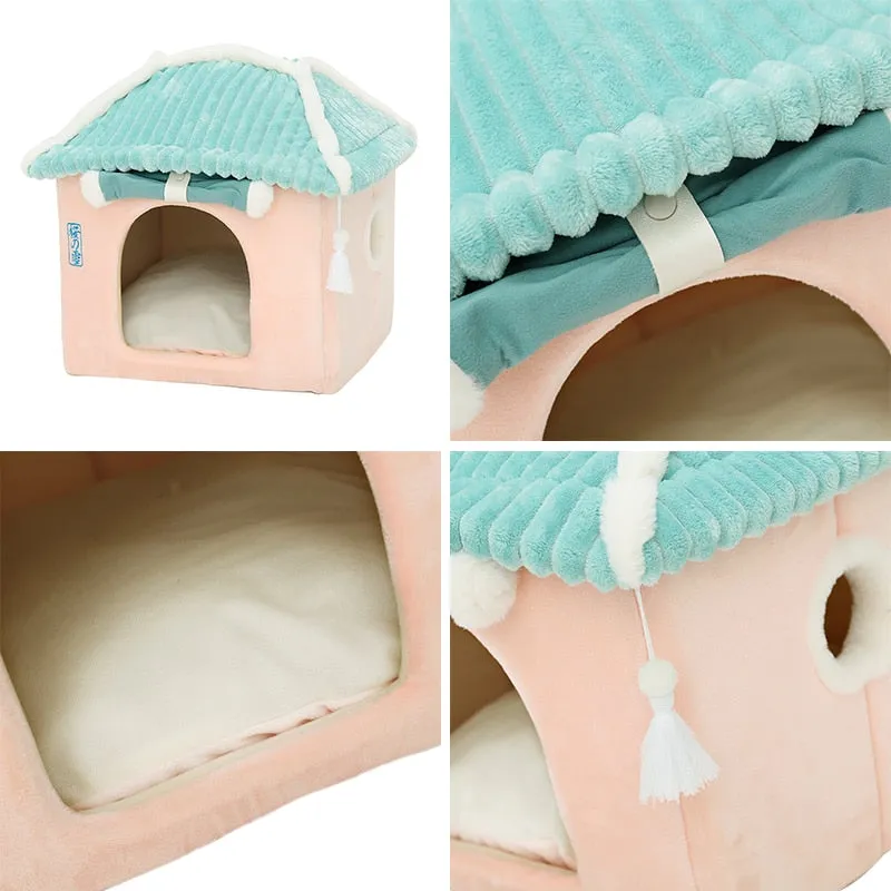 Winter Cozy Cat Dog Pet House