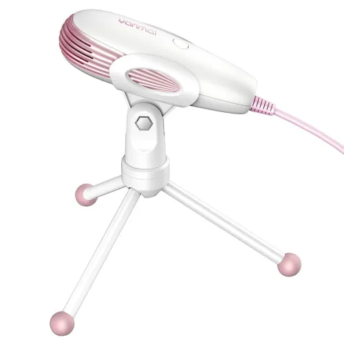 Yanmai SF500 Professional Condenser Sound Recording Microphone with Tripod Holder Cable Length 1.8m Pink