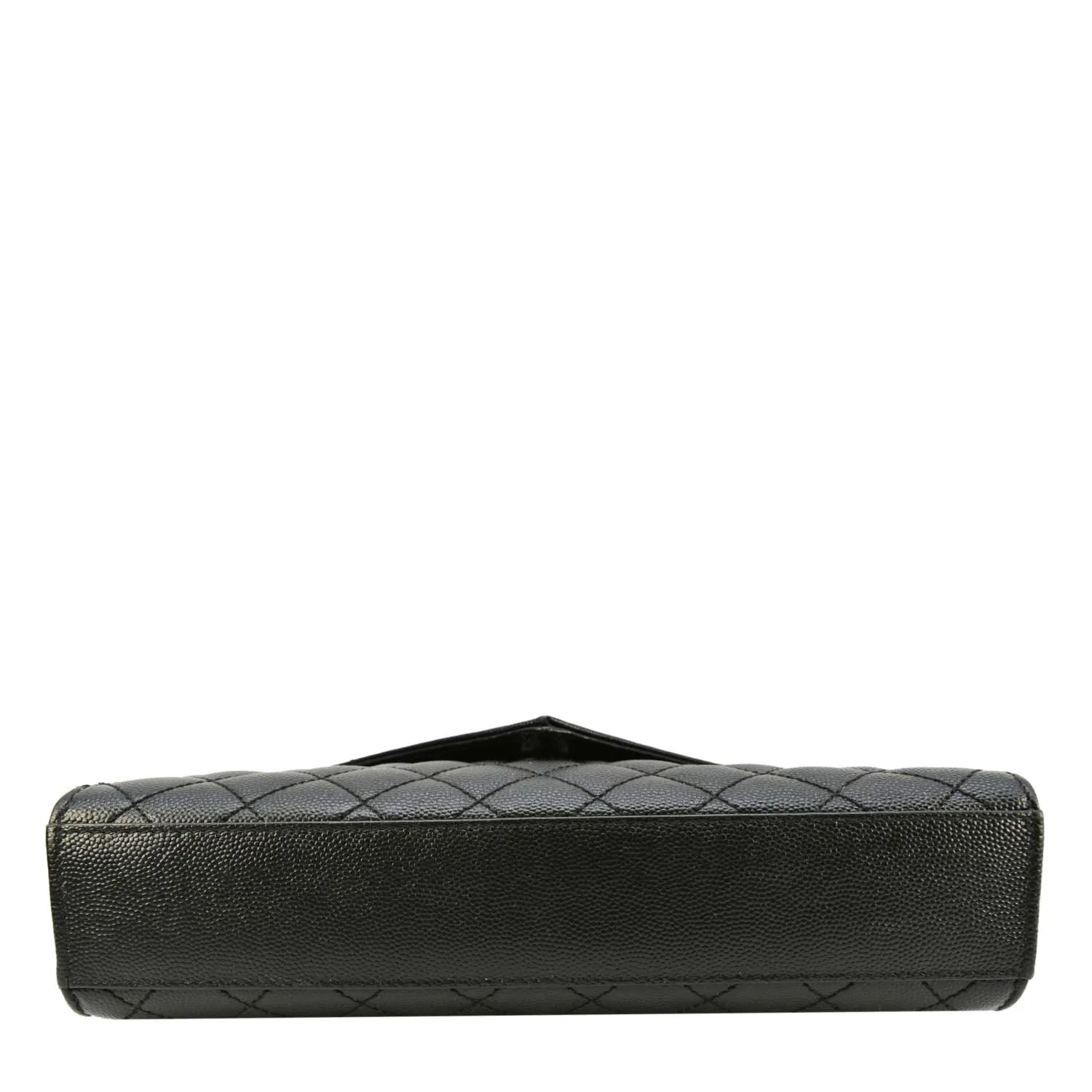 YVES SAINT LAURENT Envelope Medium Mixed Matelasse Leather Shoulder Bag Black
