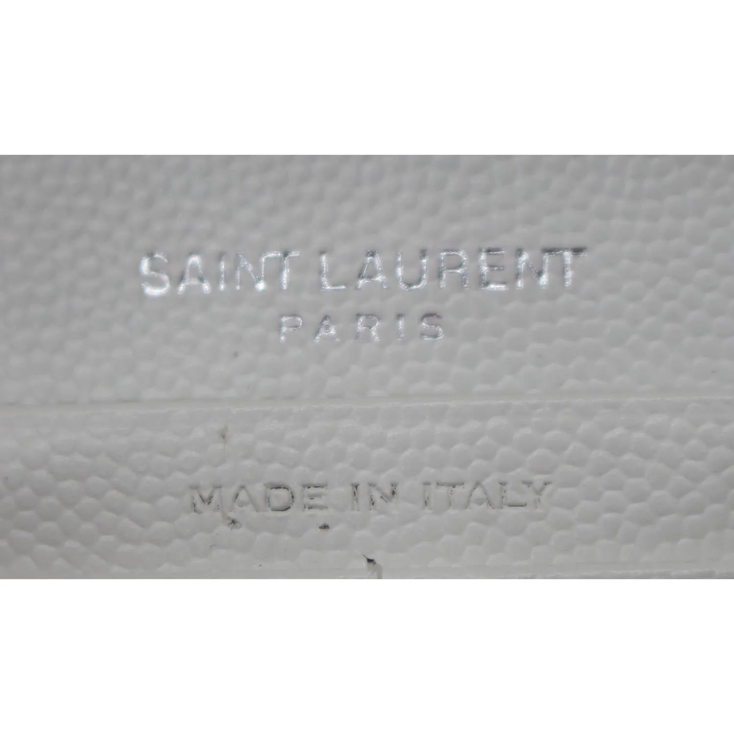 YVES SAINT LAURENT Monogram Grain De Poudre Chain Wallet White