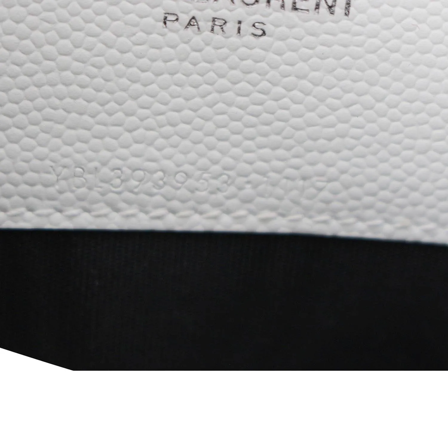 YVES SAINT LAURENT Monogram Grain De Poudre Chain Wallet White