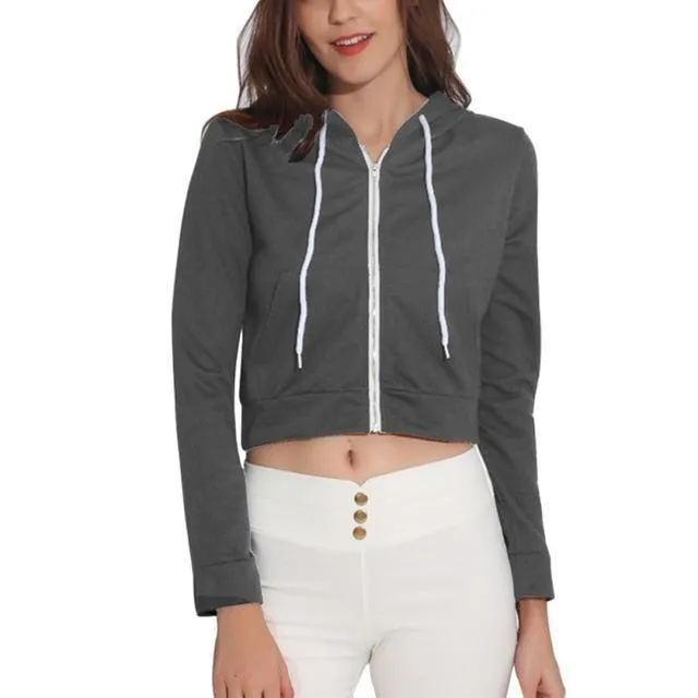 Zip Up Crop Hoodie