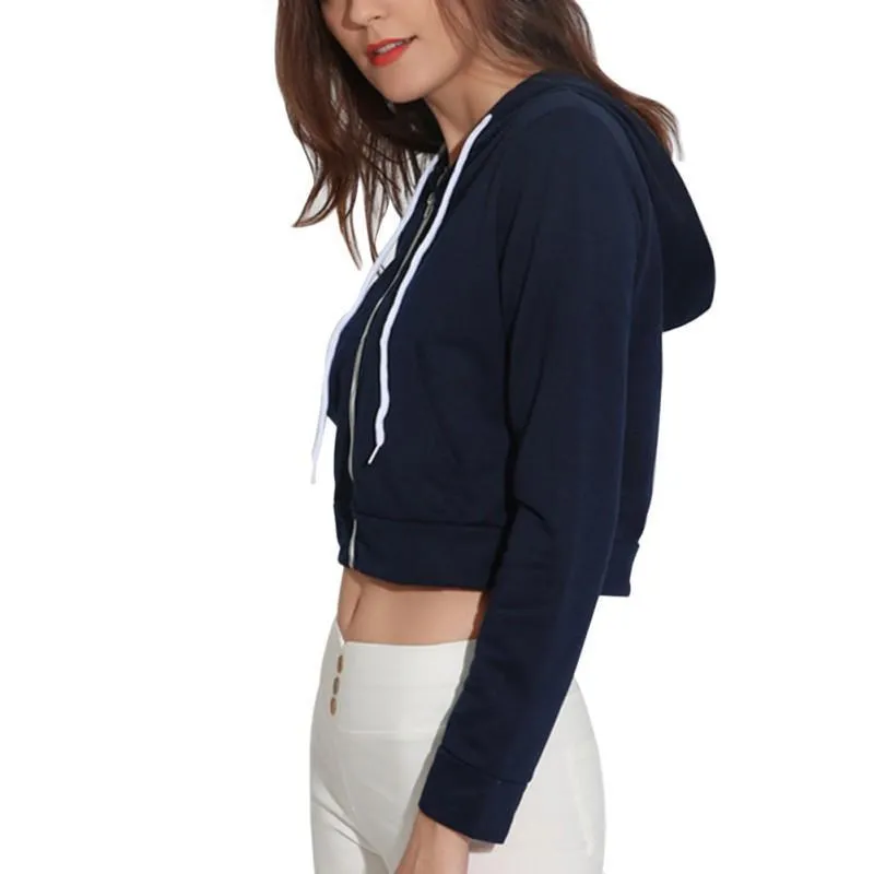 Zip Up Crop Hoodie