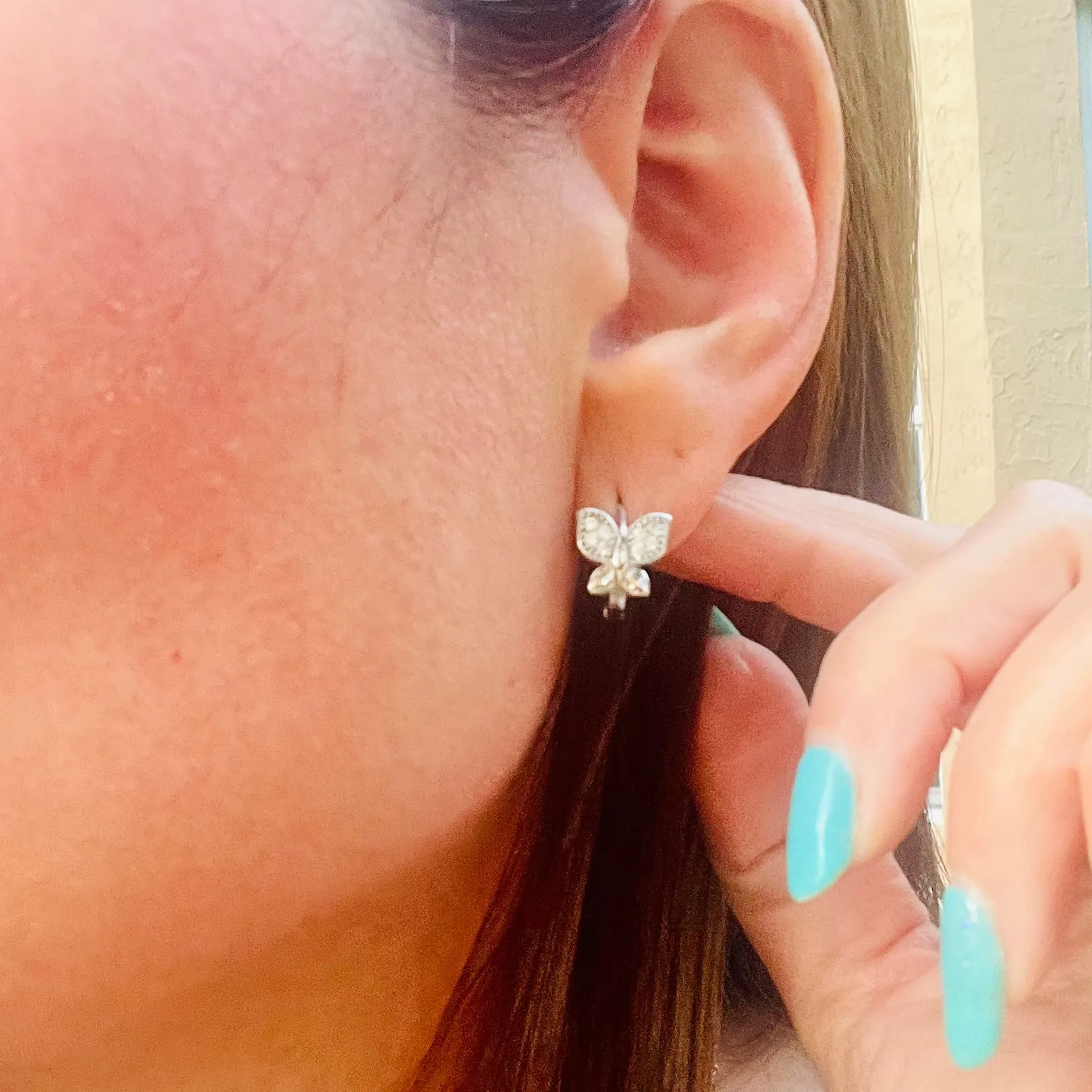 Zircon Butterfly Hoops