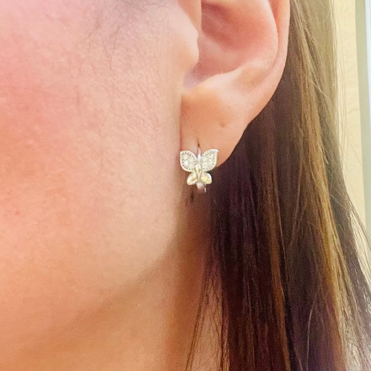 Zircon Butterfly Hoops