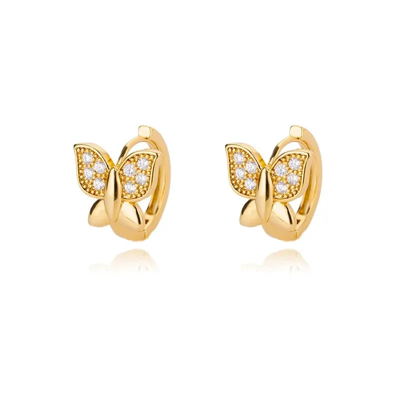 Zircon Butterfly Hoops