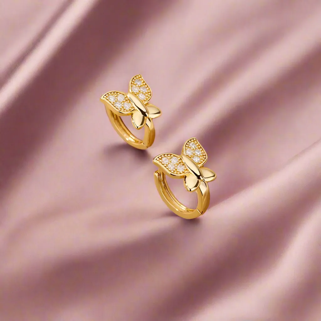 Zircon Butterfly Hoops