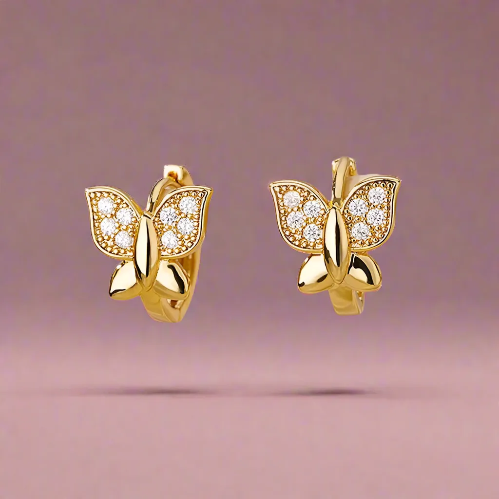 Zircon Butterfly Hoops