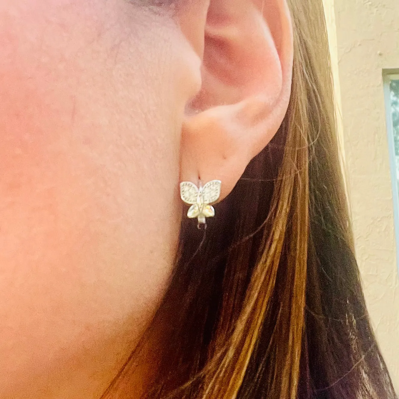 Zircon Butterfly Hoops