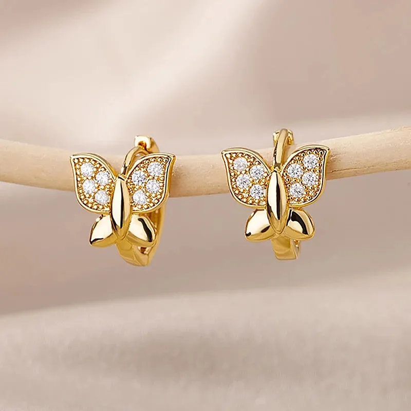 Zircon Butterfly Hoops