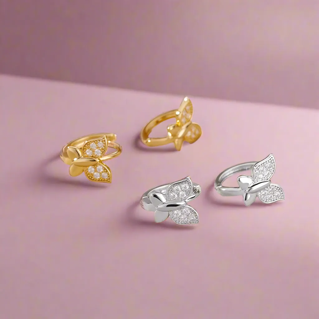 Zircon Butterfly Hoops