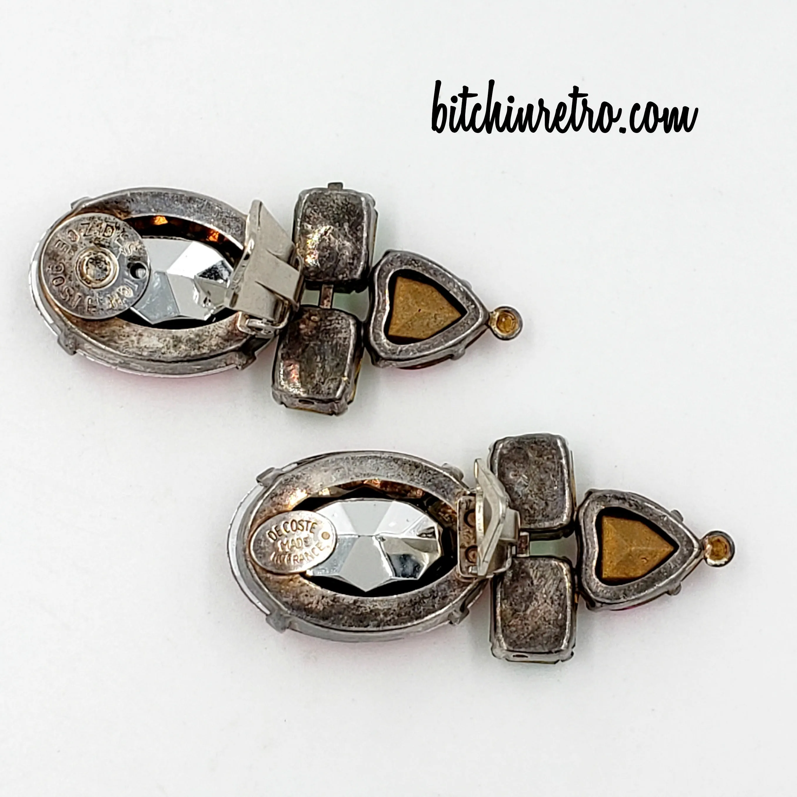 Zoe Coste Vintage Designer Rhinestone Earrings