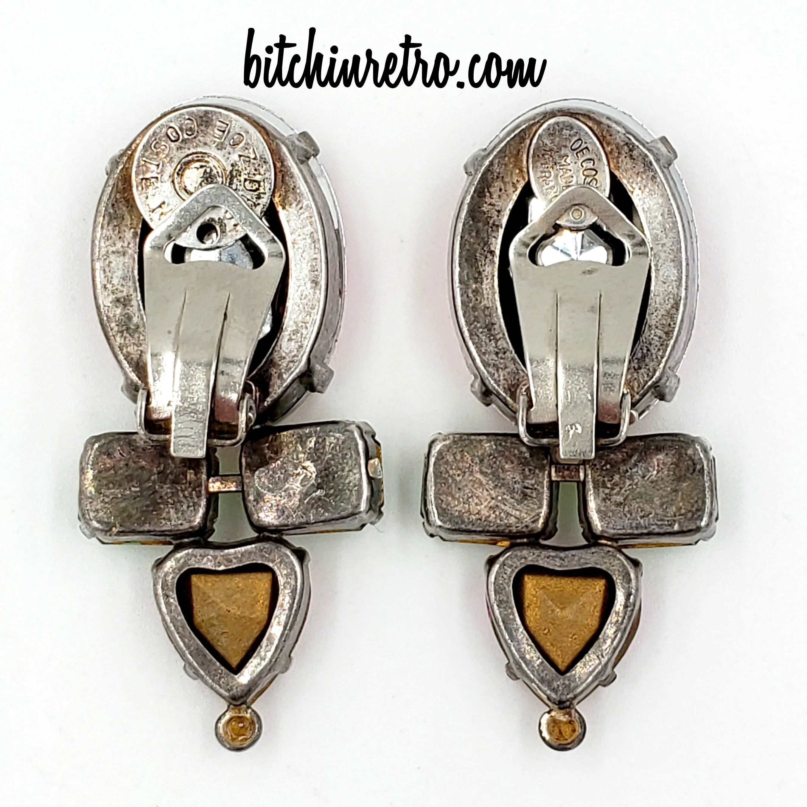 Zoe Coste Vintage Designer Rhinestone Earrings